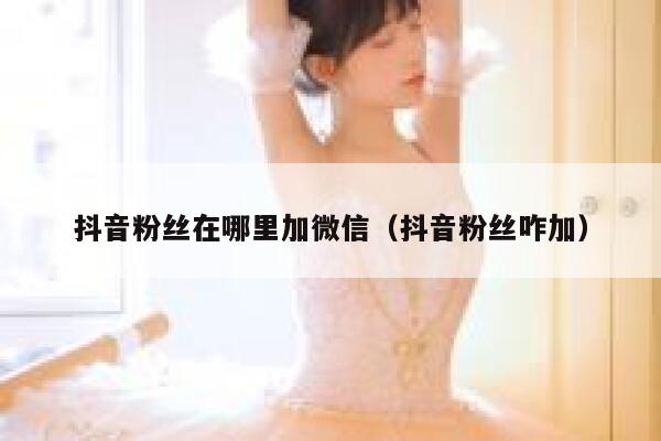 抖音粉丝在哪里加微信(抖音粉丝咋加) 第1张 抖音粉丝在哪里加微信(抖音粉丝咋加) 第1张