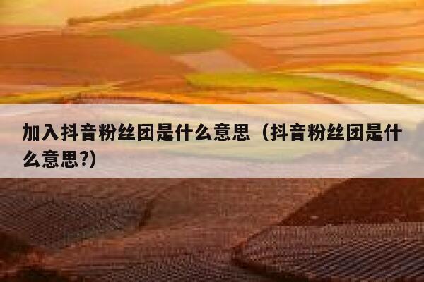 加入抖音粉丝团是什么意思（抖音粉丝团是什么意思?） 第1张
