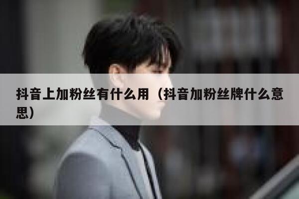 抖音上加粉丝有什么用（抖音加粉丝牌什么意思） 第1张