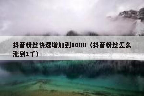 抖音粉丝快速增加到1000（抖音粉丝怎么涨到1千） 第1张