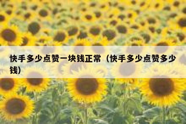 快手多少点赞一块钱正常(快手多少点赞多少钱) 第1张 快手多少点赞一块钱正常(快手多少点赞多少钱) 第1张