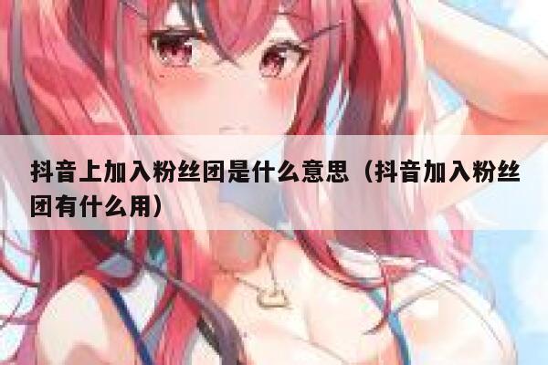 抖音上加入粉丝团是什么意思（抖音加入粉丝团有什么用） 第1张