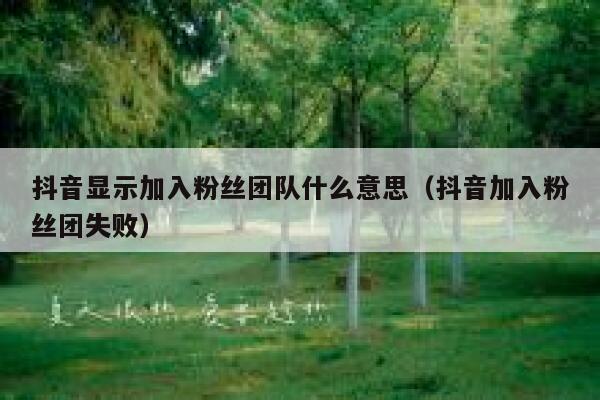 抖音显示加入粉丝团队什么意思（抖音加入粉丝团失败） 第1张