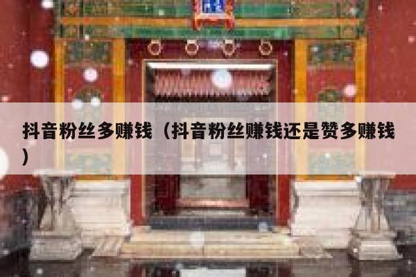 抖音粉丝多赚钱（抖音粉丝赚钱还是赞多赚钱） 第1张