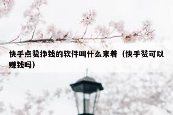 快手点赞挣钱的软件叫什么来着（快手赞可以赚钱吗） 第1张