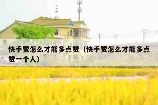 快手赞怎么才能多点赞（快手赞怎么才能多点赞一个人） 第1张