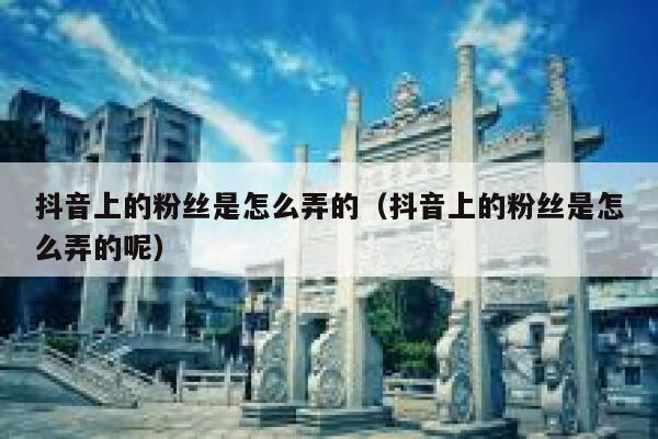 抖音上的粉丝是怎么弄的（抖音上的粉丝是怎么弄的呢） 第1张