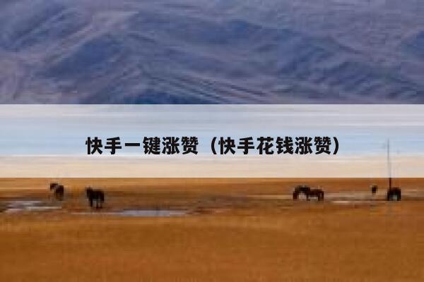 快手一键涨赞（快手花钱涨赞） 第1张
