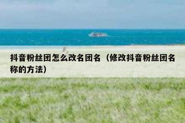 抖音粉丝团怎么改名团名(修改抖音粉丝团名称的方法) 第1张 抖音粉丝团怎么改名团名(修改抖音粉丝团名称的方法) 第1张
