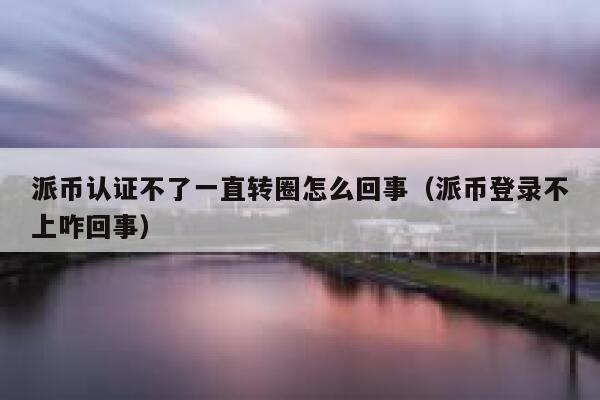 派币认证不了一直转圈怎么回事（派币登录不上咋回事） 第1张