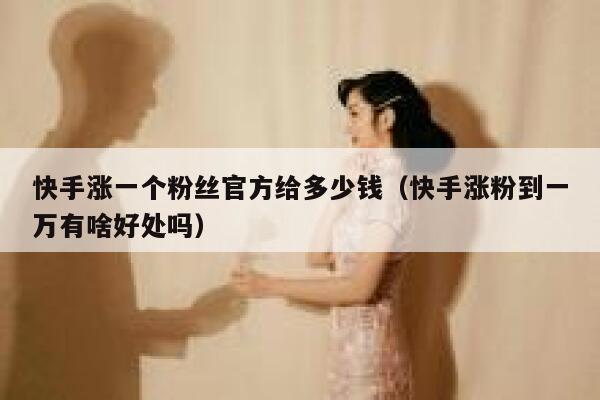 快手涨一个粉丝官方给多少钱（快手涨粉到一万有啥好处吗） 第1张