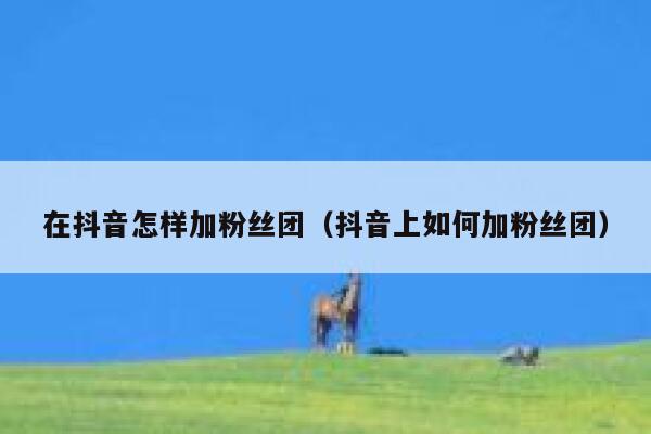 在抖音怎样加粉丝团（抖音上如何加粉丝团） 第1张