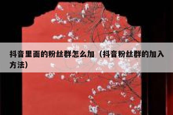 抖音里面的粉丝群怎么加（抖音粉丝群的加入方法） 第1张
