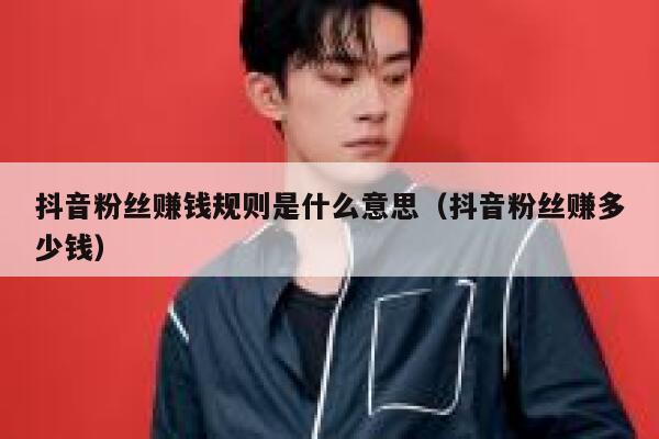 抖音粉丝赚钱规则是什么意思（抖音粉丝赚多少钱） 第1张
