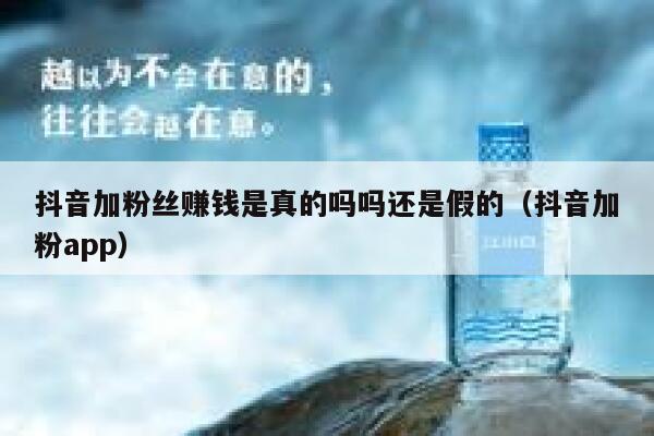 抖音加粉丝赚钱是真的吗吗还是假的（抖音加粉app） 第1张