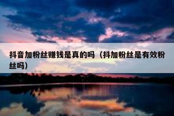 抖音加粉丝赚钱是真的吗（抖加粉丝是有效粉丝吗） 第1张