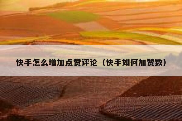 快手怎么增加点赞评论（快手如何加赞数） 第1张