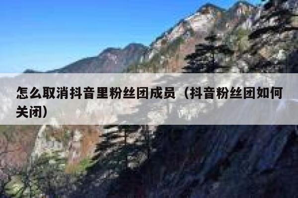 怎么取消抖音里粉丝团成员(抖音粉丝团如何关闭) 第1张 怎么取消抖音里粉丝团成员(抖音粉丝团如何关闭) 第1张
