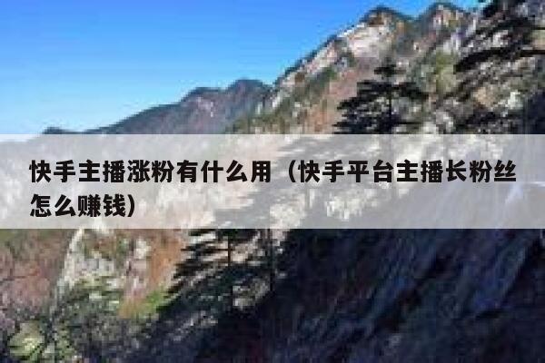 快手主播涨粉有什么用（快手平台主播长粉丝怎么赚钱） 第1张