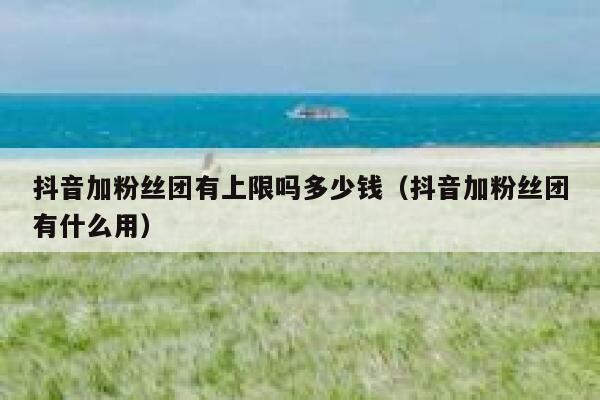 抖音加粉丝团有上限吗多少钱（抖音加粉丝团有什么用） 第1张
