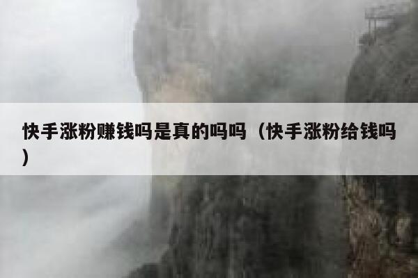 快手涨粉赚钱吗是真的吗吗（快手涨粉给钱吗） 第1张