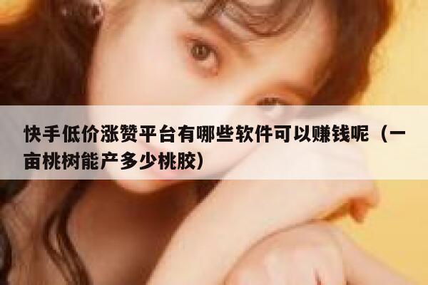 快手低价涨赞平台有哪些软件可以赚钱呢（一亩桃树能产多少桃胶） 第1张