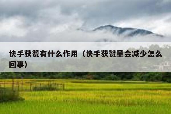 快手获赞有什么作用（快手获赞量会减少怎么回事） 第1张