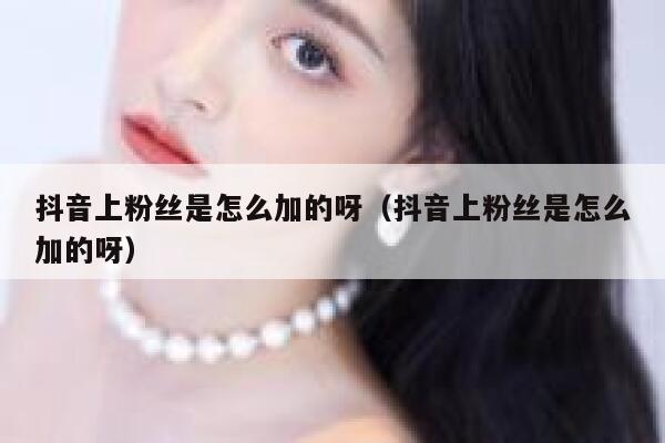 抖音上粉丝是怎么加的呀（抖音上粉丝是怎么加的呀） 第1张