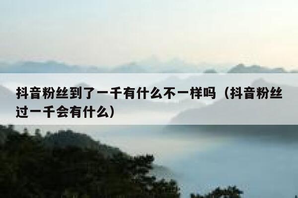 抖音粉丝到了一千有什么不一样吗(抖音粉丝过一千会有什么) 第1张 抖音粉丝到了一千有什么不一样吗(抖音粉丝过一千会有什么) 第1张