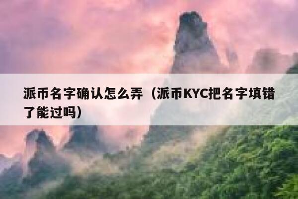 派币名字确认怎么弄（派币KYC把名字填错了能过吗） 第1张