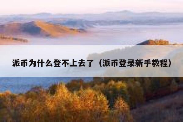 派币为什么登不上去了（派币登录新手教程） 第1张