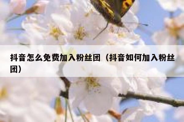 抖音怎么免费加入粉丝团（抖音如何加入粉丝团） 第1张