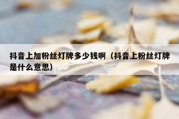 抖音上加粉丝灯牌多少钱啊(抖音上粉丝灯牌是什么意思) 第1张 抖音上加粉丝灯牌多少钱啊(抖音上粉丝灯牌是什么意思) 第1张