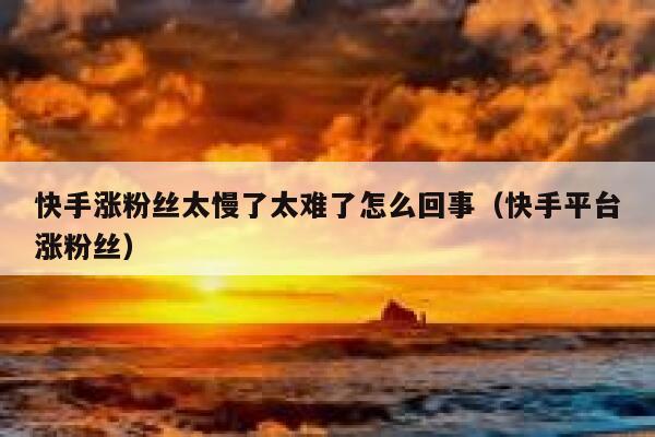 快手涨粉丝太慢了太难了怎么回事（快手平台涨粉丝） 第1张