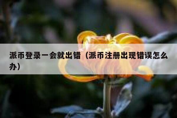 派币登录一会就出错（派币注册出现错误怎么办） 第1张