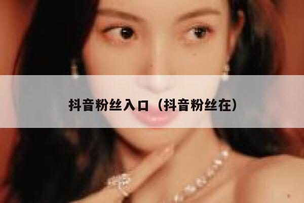 抖音粉丝入口（抖音粉丝在） 第1张