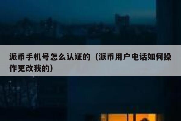 派币手机号怎么认证的（派币用户电话如何操作更改我的） 第1张