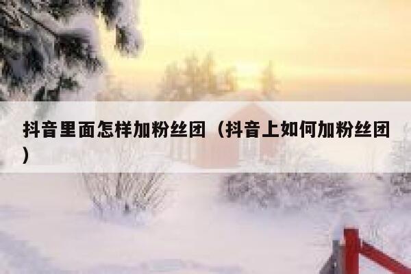 抖音里面怎样加粉丝团（抖音上如何加粉丝团） 第1张