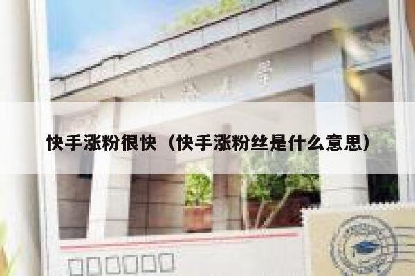 快手涨粉很快（快手涨粉丝是什么意思） 第1张