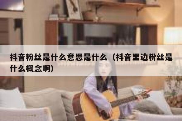 抖音粉丝是什么意思是什么（抖音里边粉丝是什么概念啊） 第1张