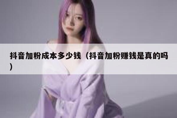 抖音加粉成本多少钱（抖音加粉赚钱是真的吗） 第1张