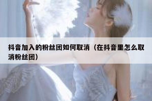 抖音加入的粉丝团如何取消(在抖音里怎么取消粉丝团) 第1张 抖音加入的粉丝团如何取消(在抖音里怎么取消粉丝团) 第1张