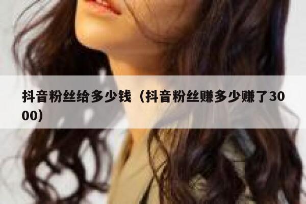 抖音粉丝给多少钱（抖音粉丝赚多少赚了3000） 第1张