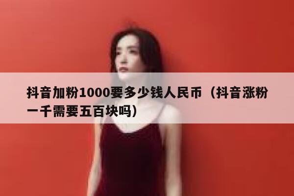 抖音加粉1000要多少钱人民币（抖音涨粉一千需要五百块吗） 第1张