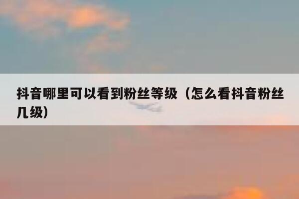 抖音哪里可以看到粉丝等级(怎么看抖音粉丝几级) 第1张 抖音哪里可以看到粉丝等级(怎么看抖音粉丝几级) 第1张