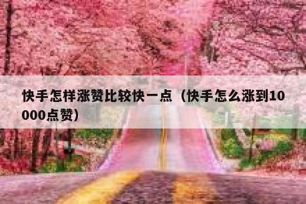 快手怎样涨赞比较快一点（快手怎么涨到10000点赞） 第1张