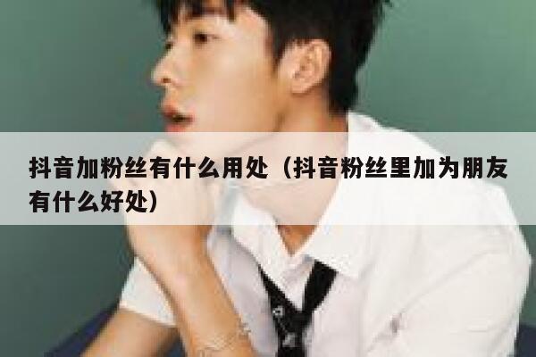 抖音加粉丝有什么用处(抖音粉丝里加为朋友有什么好处) 第1张 抖音加粉丝有什么用处(抖音粉丝里加为朋友有什么好处) 第1张