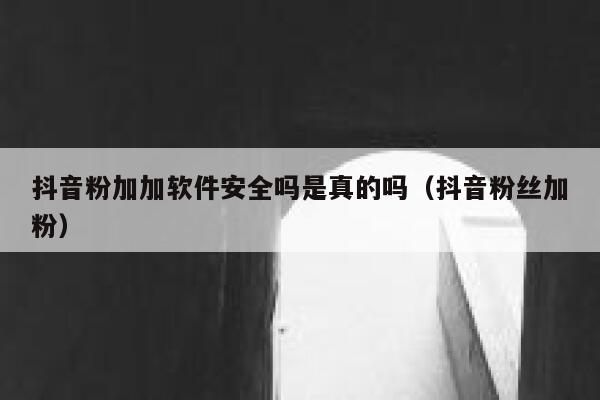 抖音粉加加软件安全吗是真的吗（抖音粉丝加粉） 第1张