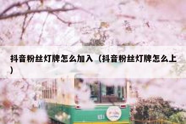 抖音粉丝灯牌怎么加入(抖音粉丝灯牌怎么上) 第1张 抖音粉丝灯牌怎么加入(抖音粉丝灯牌怎么上) 第1张