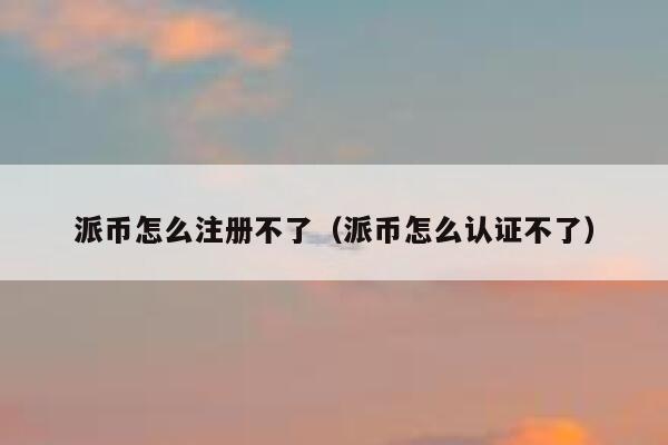 派币怎么注册不了（派币怎么认证不了） 第1张